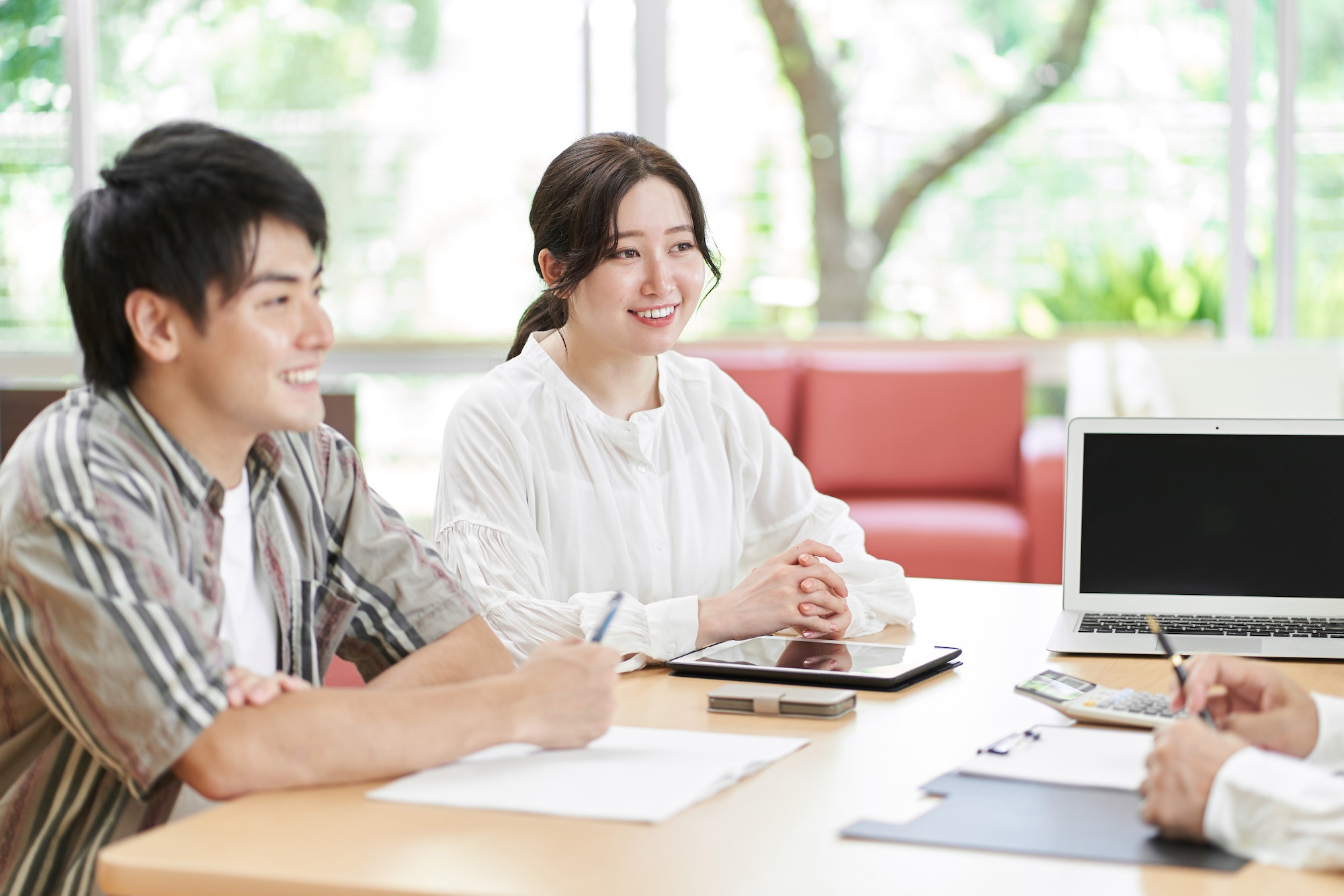 Young couple consulting on life plans