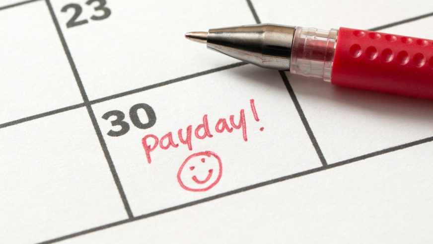 Payday concept on calendar